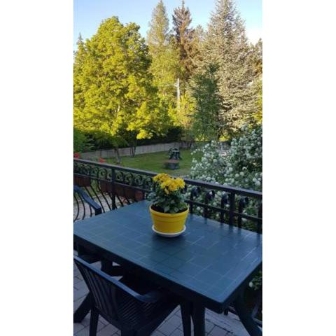 Casa gialla con giardino